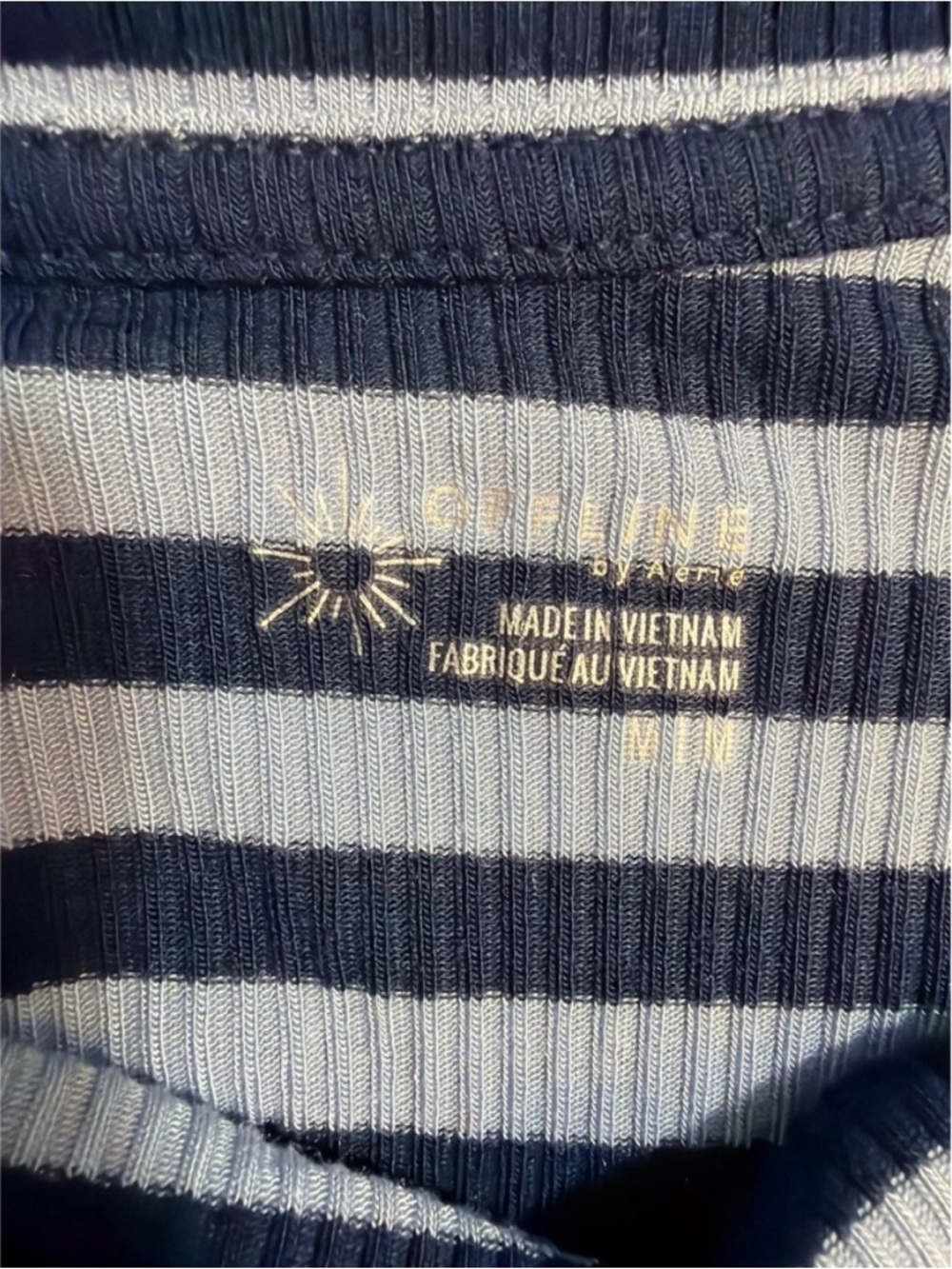 OFFLINE by Aerie Striped
Long Sleeve Crop Top Women's
Med Blue Ribbed - Picture 5 of 5